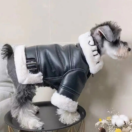 Shearling Leather Dog Coat